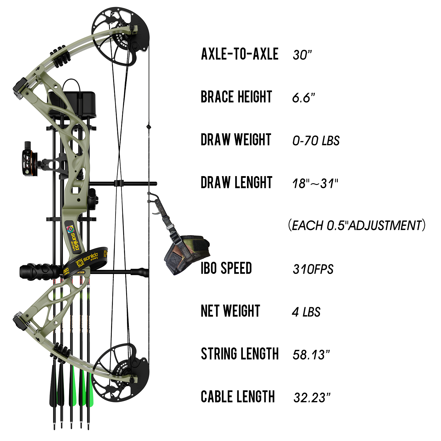 Sanlida Dragon X9 Compound Bow Kit - Pilt 3