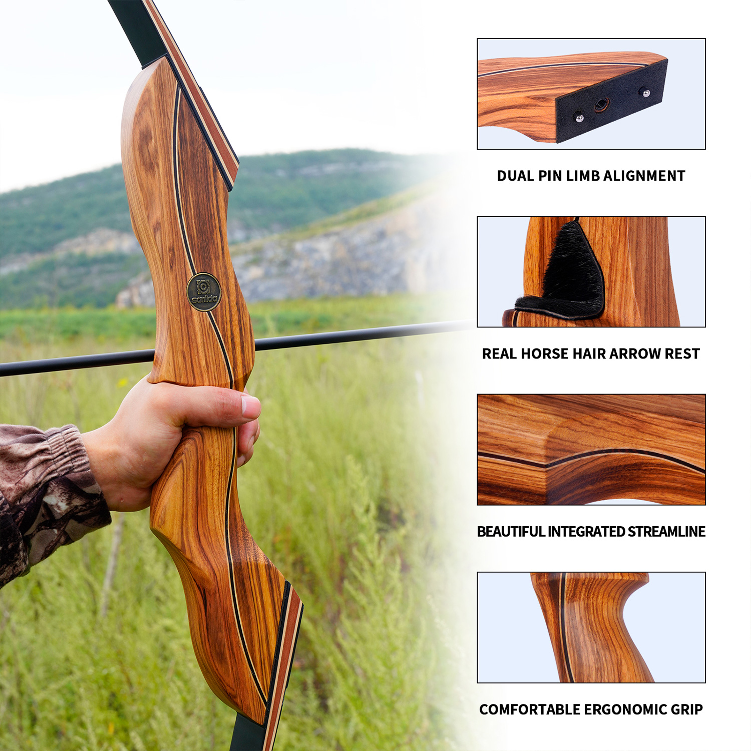 Sanlida Eagle X9 58’’ Hunting Recurve Bow and Arrow Kit - Pilt 4